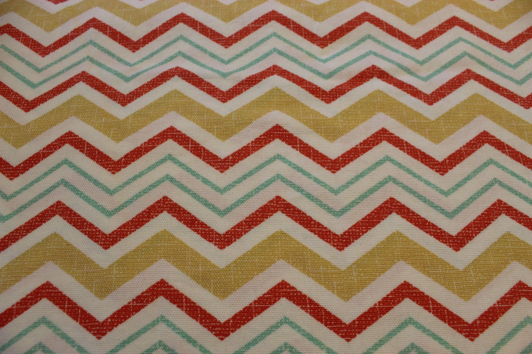 Red, White and Yellow Zigzag Fabric